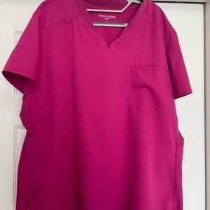 White Cross Women's Fuchsia Scrub Top